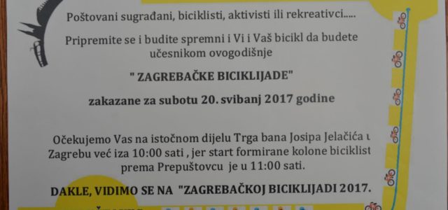 U subotu tisuće biciklista kreću s Trga na Zagrebačku biciklijadu u Prepuštovec