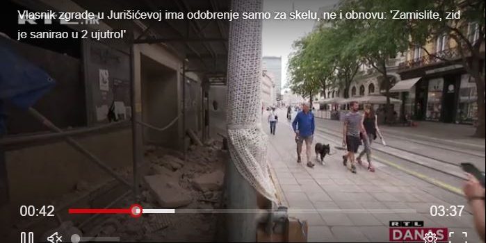 U strogom centru Zagreba urušio se dio zgrade, vlasnik je zid sanirao u 2 sata ujutro?!