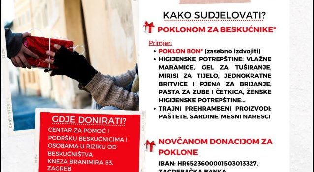 Hrvatska mreža za beskućnike poziva građane da donesu poklone za beskućnike; evo što se traži